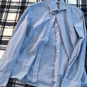 I’m selling this blue and white striped flannel